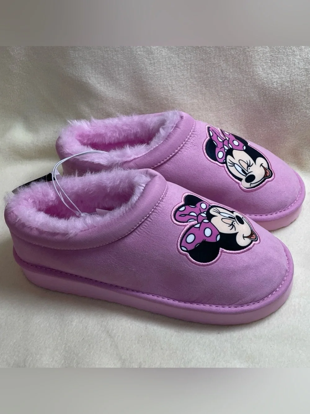 Disney Kids Minnie Mouse Pink Clog Slippers with Faux Fur Lining  Avail: 2, 3